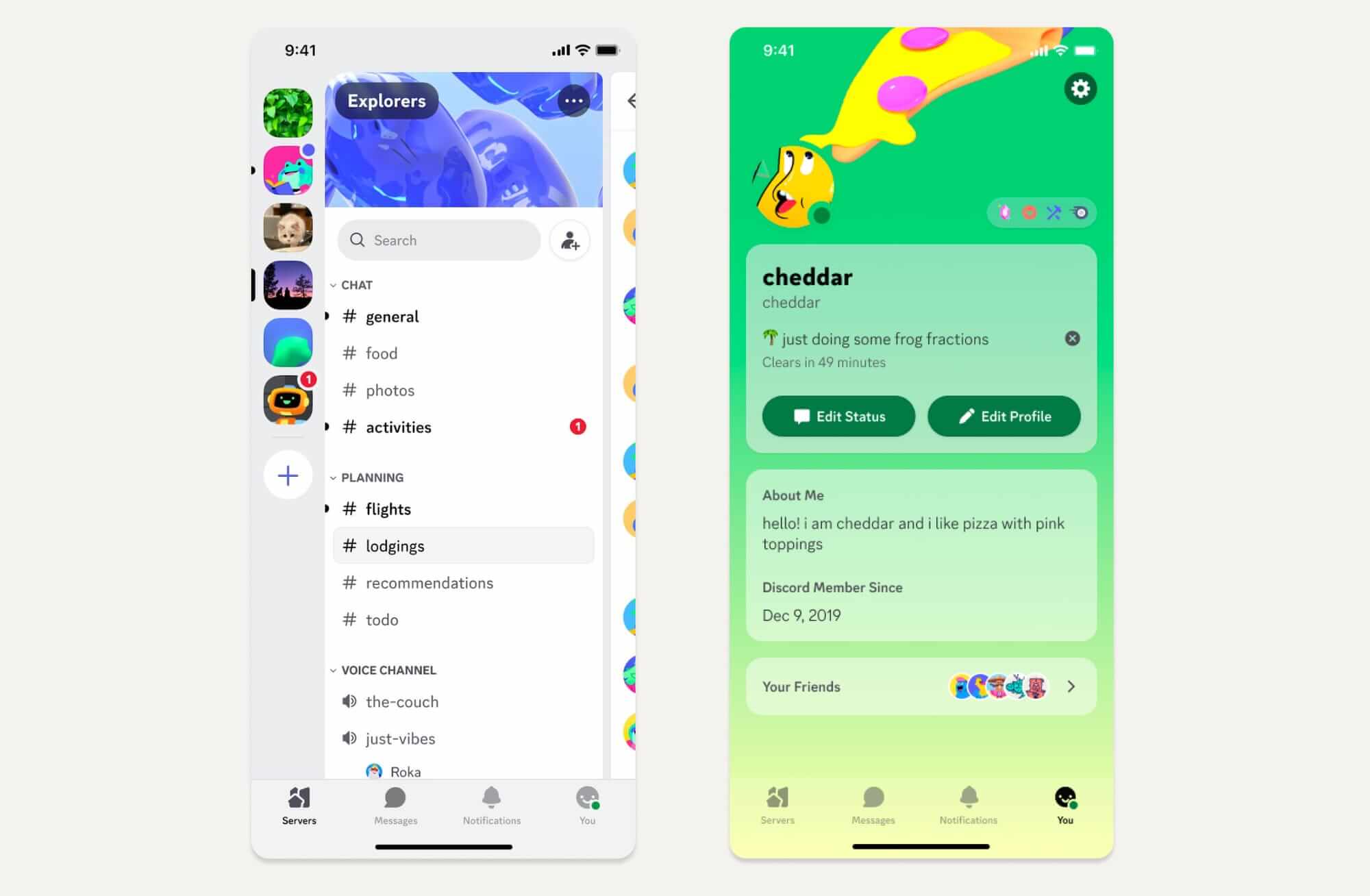 Интерфейс приложения «Discord». Источник UX news